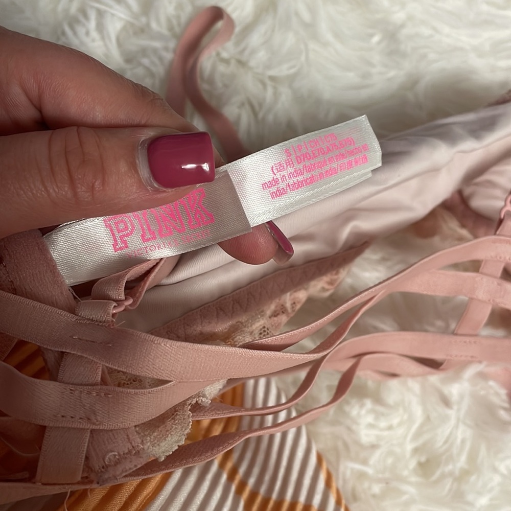 Pink TieDye Bralette Pink Victoria Secret Floral - Picture 5 of 6